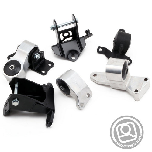 Innovative Mounts B90850-95A - 06-11 Civic Si Replacement Billet Mount Kit K Series/Manual Red/500+Hp
