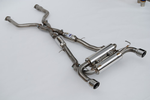 Invidia HS22N4Z7GM1RSL - 2022+ Nissan Z 70mm Gemini Cat Back Exhaust - Rolled SS Tips