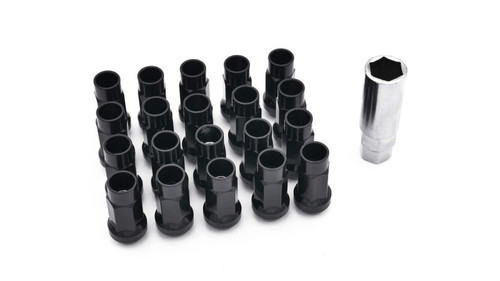 ISR Performance IS-12125-BLK - Steel 50mm Open Ended Lug Nuts M12x1.25 - Black