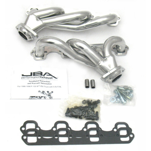 JBA 1627SJS - 87-95 Ford F-150 5.0L SBF 1-1/2in Primary Silver Ctd Cat4Ward Header