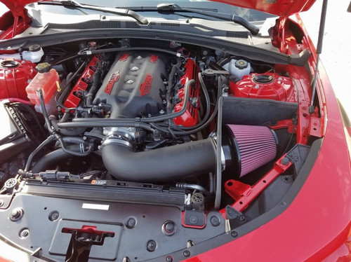 JLT CAIP-CC1662 - 16-19 Chevrolet Camaro LT1 6.2L Black Textured Cold Air Intake Kit w/Red Filter - Tune Req