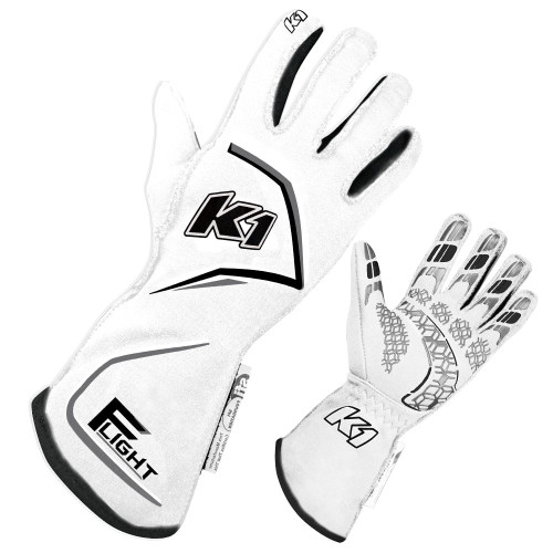 K1 Racegear 23-FLT-WG-L - Gloves Flight Large White