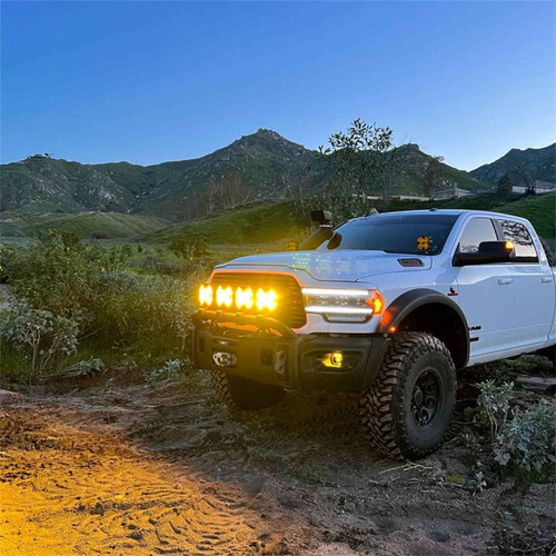 KC HiLiTES 5210 - SlimLite 8in. LED Light Shield SAE Driving (Shield Only) - Selective Yellow