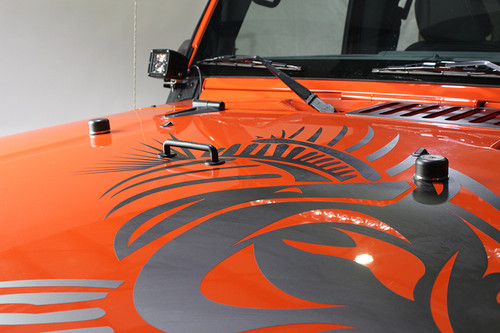 Kentrol 30506 - Jeep TJ/JK Hood Bumpers 97-18 Wrangler TJ/JK Polished Silver