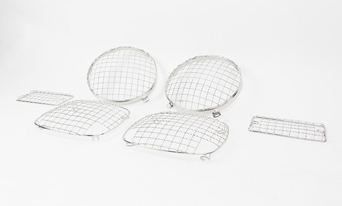 Kentrol 30488 - Jeep TJ Wire Mesh Guard Set 6 Pieces 97-06 Wrangler TJ Polished Silver