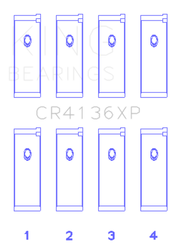 King Engine Bearings CR4136XPSTDX - King Nissan SR20DE/DET RWD (2.0L) Performance Rod Bearing Set - Size STDX