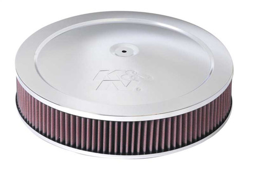 K&N 60-1280 - 14in Red Custom Air Cleaner Assembly - 5.125in ID x 14in OD x 2.75in H x 1.25in Drop Base
