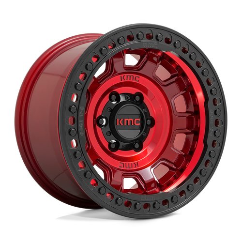 KMC KM23679060938N - Km236 Tank Beadlock 17X9 Candy Red