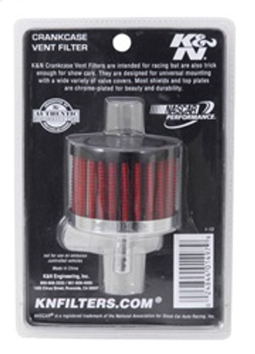 K&N 62-1000 - Steel Base Crankcase Vent Filter 0.375in Vent OD x 2in OD x 1.5in Height