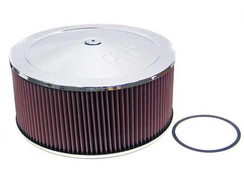 K&N 60-1460 - Round - Red - Size 14in - 5.125in Neck Flange Custom Air Cleaner Assembly
