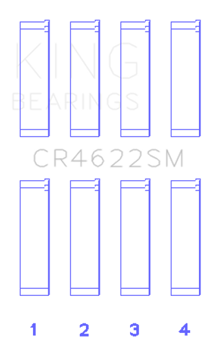 King Engine Bearings CR4622SM0.25 - Subaru Fb20 (Size +0.25mm) Connecting Rod Bearing Set