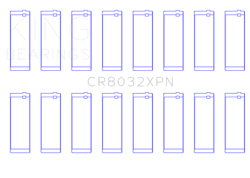 King Engine Bearings CR8032XPN.026 - King Chrysler 345/370 16V (Size .026) Connecting Rod Bearings (Set of 8)