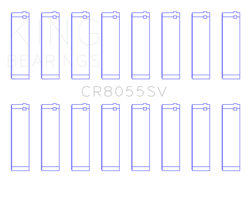 King Engine Bearings CR8055SV0.5 - King Ford Powerstroke 6.4L V8 (O/S Housing .002in) (Size +0.50mm) Connecting Rod Bearing Set
