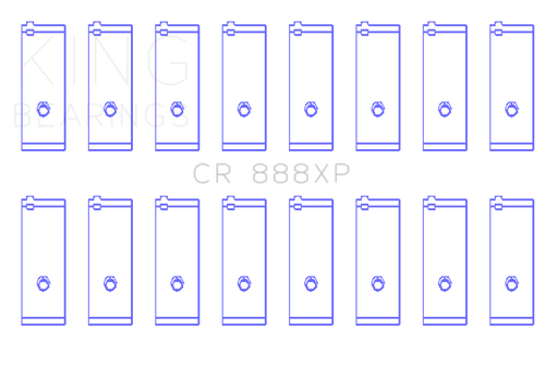 King Engine Bearings CR888XP.026 - King Toyota 1UZ-FE/2UZ-FE/3UZ-FE (Size .026) Connecting Rod Bearings (Set of 8)