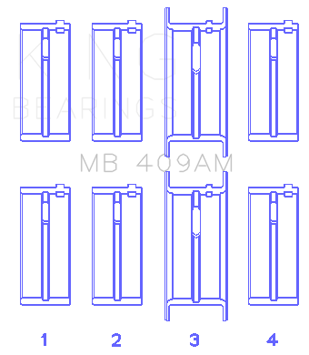 King Engine Bearings MB 409AM 010 - MAIN BEARING SET For FORD FALCON