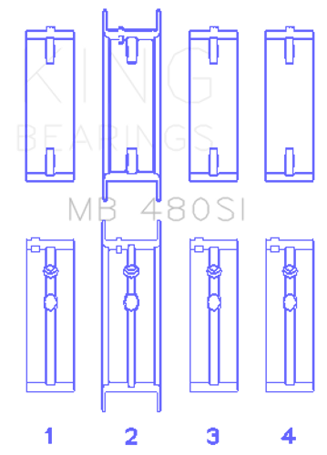 King Engine Bearings MB 480SI 030 - MAIN BEARING SET For BUICK V6