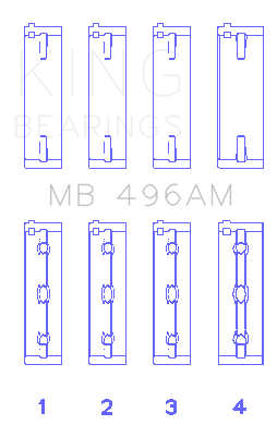 King Engine Bearings MB 496AM0.5 - MAIN BEARING SET For MAZDA KL V6