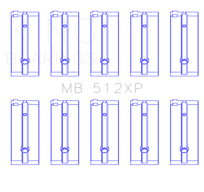 King Engine Bearings MB 512XP 010 - MAIN BEARING SET For FORD BDA