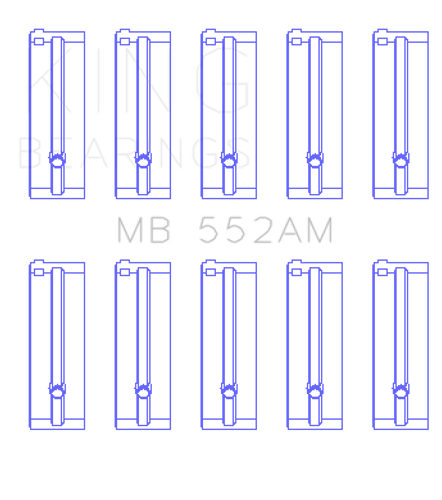 King Engine Bearings MB 552AM0.25 - MAIN BEARING SET For TOYOTA 3T/TG, 12T, 4TG