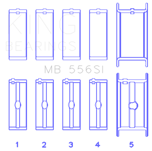 King Engine Bearings MB 556SI 040 - MAIN BEARING SET For CHEVROLET 396-502 GEN IV, V, VI