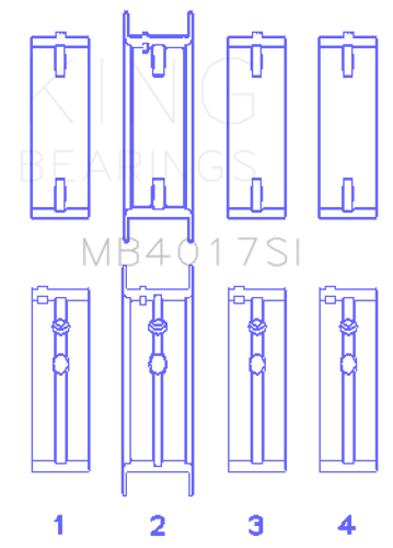 King Engine Bearings MB4017SI 010 - MAIN BEARING SET For GM 231 CI, V6 OHV