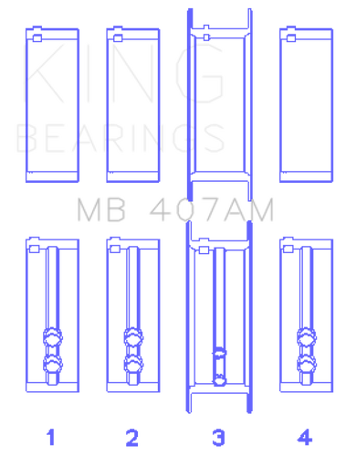 King Engine Bearings MB407AM010 - King Chrysler Valient Crankshaft Main Bearings