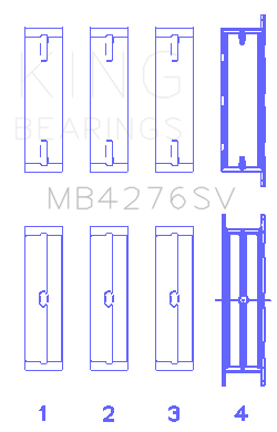 King Engine Bearings MB4276SV - King Land Rover 2.7L TDV6 Sputter Replacement Crankshaft Main Bearings