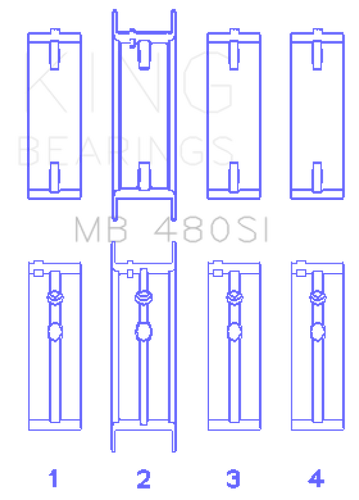 King Engine Bearings MB480SI010 - King Buick V6 Main Bearing Set