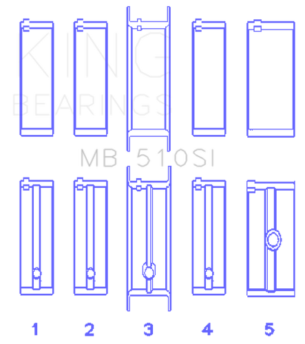 King Engine Bearings MB510SI - King Chrysler 360 Main Bearing Set