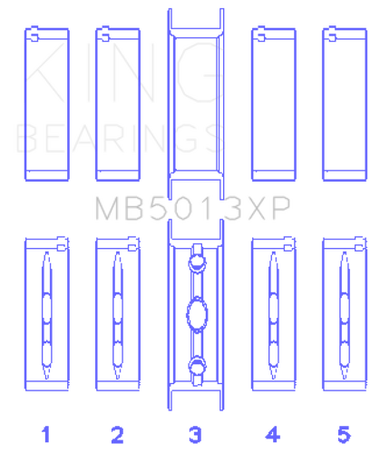 King Engine Bearings MB5013XPSTDX - King Chevy LS1/LS6/LS3 Performance Main Bearing Set - Size STDX
