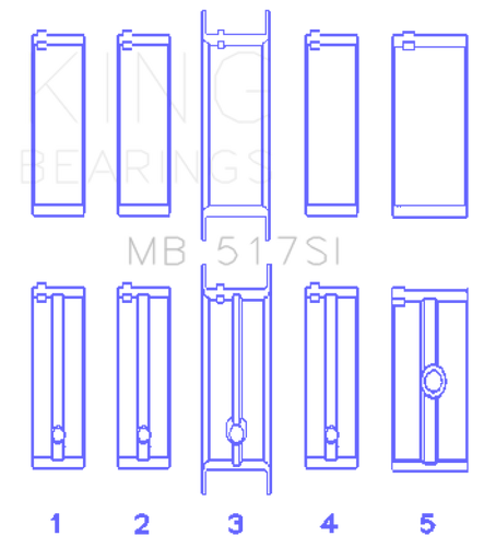 King Engine Bearings MB517SI - King Chrysler 360 / 360CI 5.9L V8 Main Bearing Set