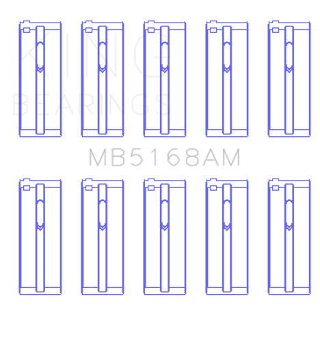 King Engine Bearings MB5168AM1.0 - Honda F22B/H22A (Size +1.0mm) Main Bearing Set