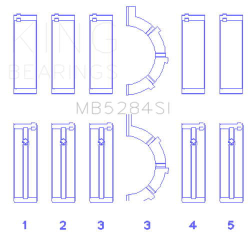 King Engine Bearings MB5284SI - MAIN BEARING SET For CHRYSLER / JEEP 287CI 4.7L