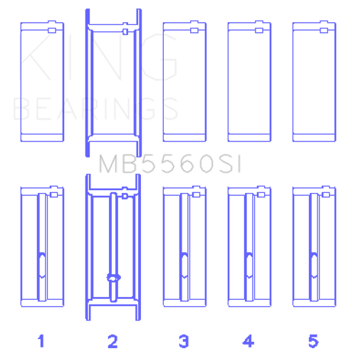 King Engine Bearings MB5560SI 030 - MAIN BEARING SET For CHRYSLER / JEEP 150 2.5L