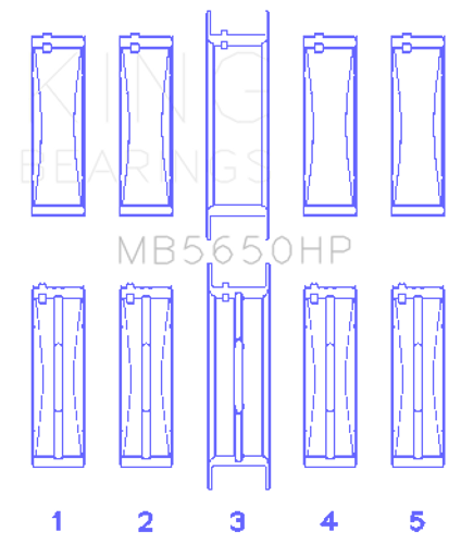 King Engine Bearings MB5650HP STDX - MAIN BEARING SET For FORD 370, 429, 460 16V OHV