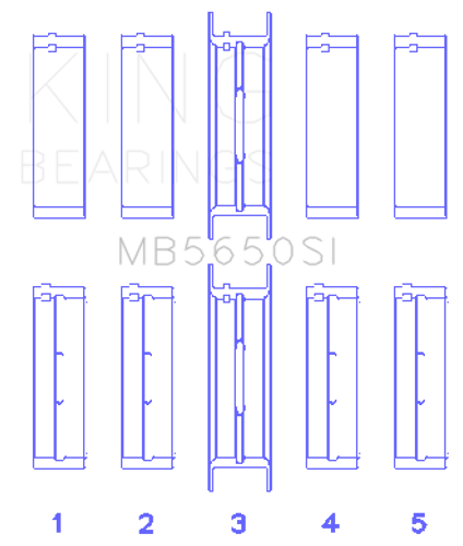 King Engine Bearings MB5650SI 030 - MAIN BEARING SET For FORD 370, 429, 460 16V OHV