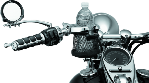 Kuryakyn 1422 - Mesh Basket Universal Drink Holder 1in Clamp Chrome