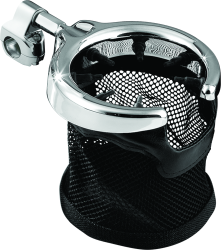 Kuryakyn 1475 - Drink Holder With Basket 1-1/4in Mount Chrome