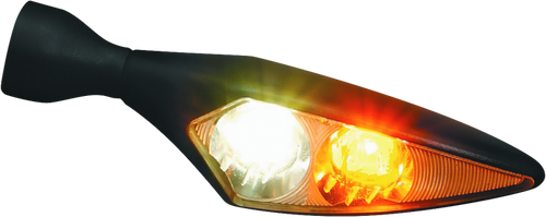 Kuryakyn 2540 - Rhombus Front Left White/Amber Satin Black