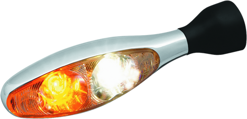 Kuryakyn 2530 - Micro 1000 Clear Lens White/Amber Chrome