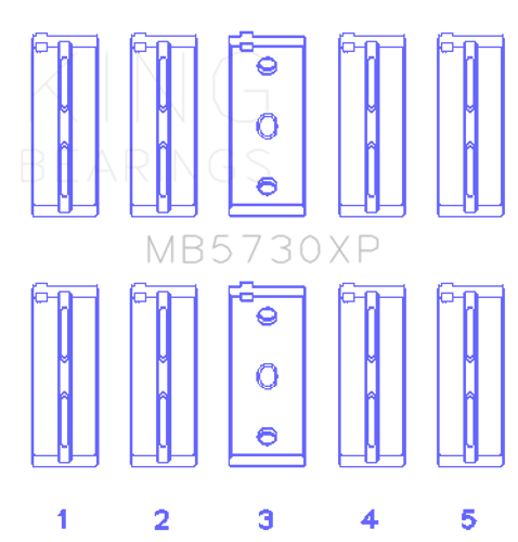 King Engine Bearings MB5730XP - King Lancia 2.0L HF - (Size STD) Performance Main Bearing Set
