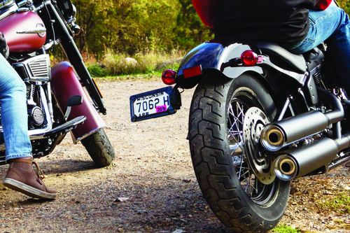 Kuryakyn 3142 - Nova Side Mount License Plate Frame Gloss Black