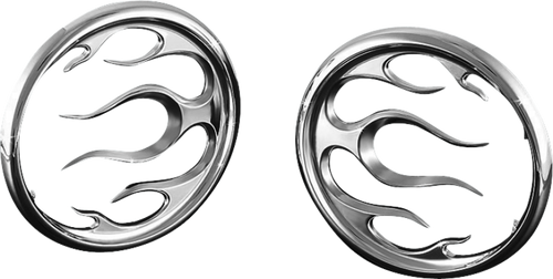 Kuryakyn 3788 - Flame Speaker Grills Chrome