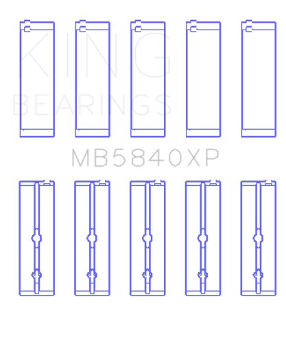 King Engine Bearings MB5840XP0.25 - King Chrysler 300 SRT8 (+0.25) Main Bearing Set