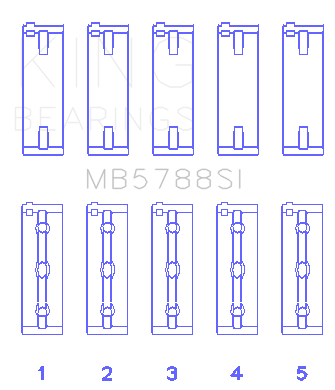 King Engine Bearings MB5788SI - MAIN BEARING SET For SUZUKI J24B