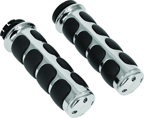 Kuryakyn 6205 - Premium ISO Grips Without Throttle Boss Dual Cable Chrome