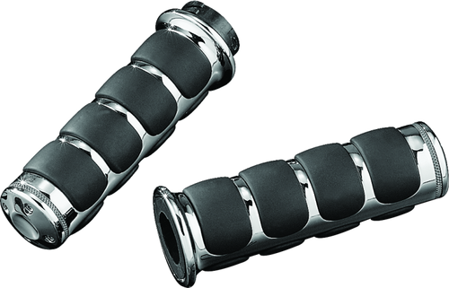Kuryakyn 6205 - Premium ISO Grips Without Throttle Boss Dual Cable Chrome