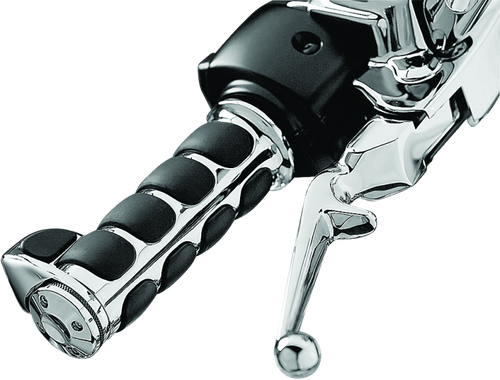 Kuryakyn 6228 - Premium ISO Grips With Throttle Boss Throttle-By-Wire Chrome