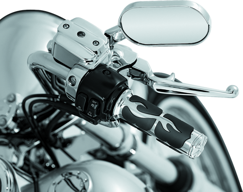 Kuryakyn 6260 - ISO  Flame Grips  Dual Cable Chrome