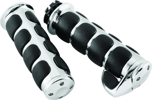 Kuryakyn 6212 - Premium ISO Grips With Throttle Boss Dual Cable Chrome